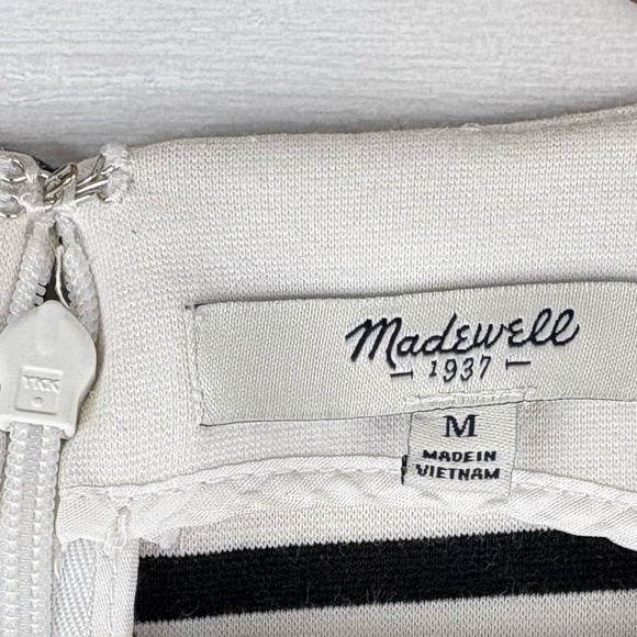 Madewell White and Navy Striped Sleeveless Dress Style# C3446 Size Medium - Picture 3 of 7